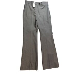 Ann Taylor Madison Trousers Women 8 Grey New High Rise Flared Leg Houndstooth
